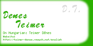 denes teimer business card